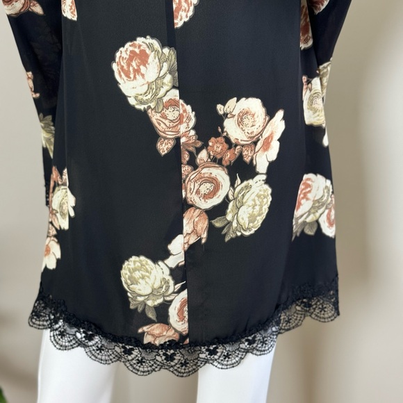 Forever 21 Contemporary Black Floral Lace Dress Size Small - Picture 5 of 13